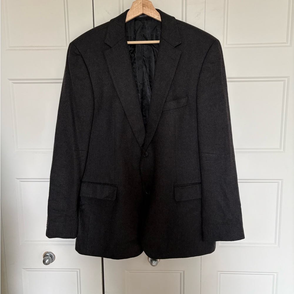 Hugo Boss Men's Charcoal Single-Breasted Cashmere Blazer